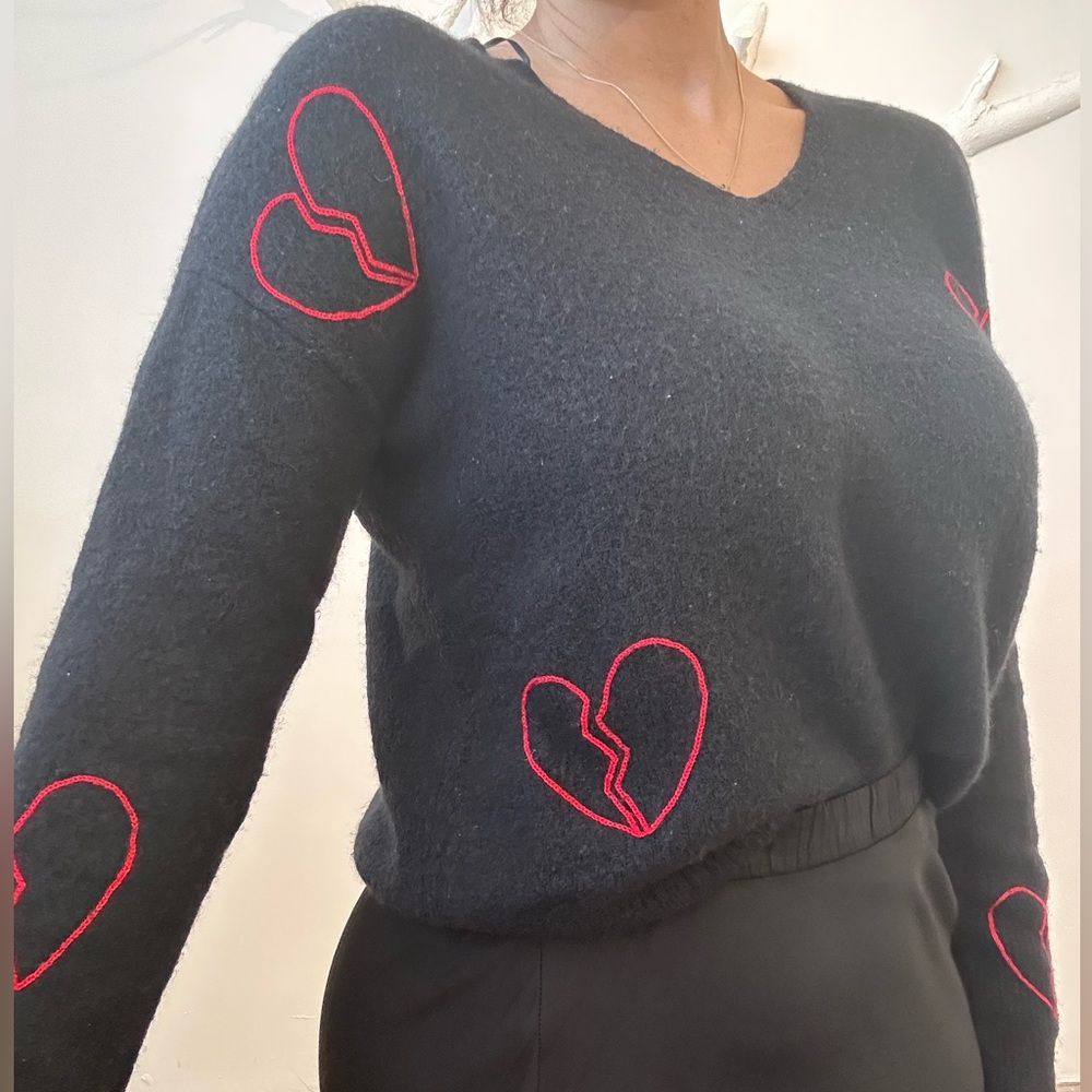 RAILS black broken hearts sweater